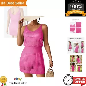 Elegant Hollow-Out Knit Swim Cover-Up Dress - Perfect for Beach Vacations - Picture 1 of 11