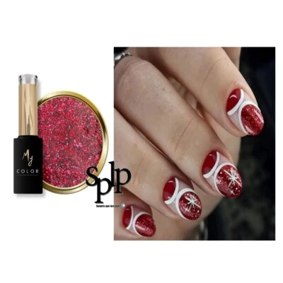 My Color Nagellack Halb Permanent Fall IN Liebe 90319 Rot Glittery - Bild 1 von 4