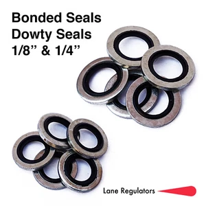 Lavadoras unidas / sellos Dowty, sellos conector de manguera de rifle de aire PCP 1/8"" y 1/4"" BSP - Imagen 1 de 5