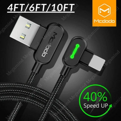 3 Pack Mcdodo 90 Degree Elbow USB Cable Charger Cord For iPhone 11 12 13 14 XR 8 - Image 1 of 4
