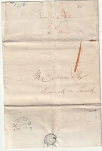 1845 MARINE INSURANCE Co PRINTED LONDON CIRCULAR TO J DICKSON BERWICK ON TWEED - Picture 1 of 2