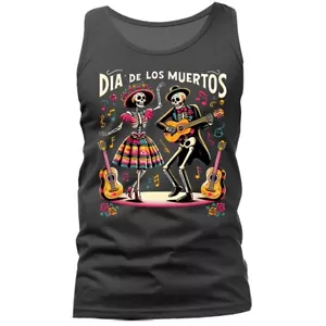 Dia de los Muertos Dancing Skeletons Guitar Day of the Dead Grafik Tank Top - Bild 1 von 8