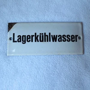 vecchia insegna smaltata magazzino acqua refrigerante smaltata 15x6,5 cm insegna smaltata smaltata - Foto 1 di 4