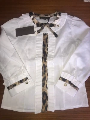 ROBERTO CAVALLI Niños Niñas Camisas Volantes Blanco 2T - AUTÉNTICAS / NUEVAS CON ETIQUETAS Foto 1 de 2
