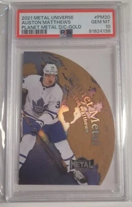 Skybox Metal Universe Planet Metal Gold Troquelado 2021-22 Auston Matthews PSA 10 - Imagen 1 de 2