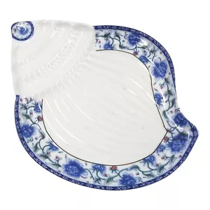 Bandeja para servir caracola de cerámica china azul blanca vintage concha de mar - Imagen 1 de 10
