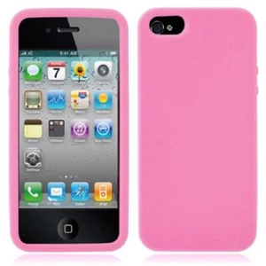 Etui ochronne silikonowe etui na telefon komórkowy iPhone 5 & 5s różowe - Zdjęcie 1 z 4
