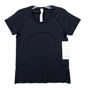 NWT LULULEMON Swiftly Tech Short Sleeve RACE Waist Length BLK Black Slim Fit - Picture 1 of 5