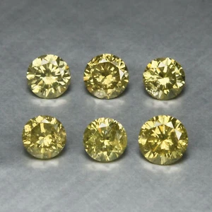 Lotto diamanti gialli fantasia 0,58 ct 6 pezzi non trattati diamante scintillante 100% naturale - Foto 1 di 3