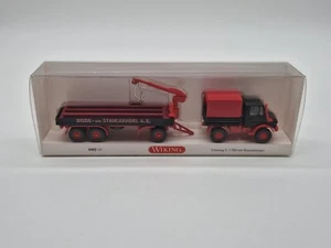 Wiking 050203 Unimog U 1700 con rimorchio da costruzione confezione originale 1:87 (581) - Foto 1 di 2