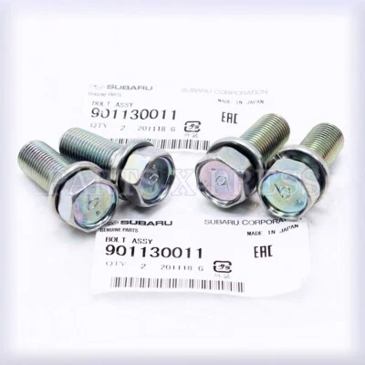 GENUINE OEM SUBARU FORESTER BRAKE DISC CALIPER BRACKET MOUNT BOLTS 901130011 x4 - Image 1 of 4