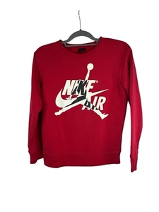 Nike Air Jordan’s Boys Red Crewneck Sweatshirt Size Large - Picture 1 of 5