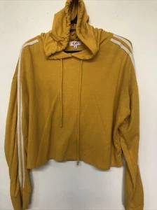 hoodie top sweatshirt women size Large yellow - Picture 1 of 7
