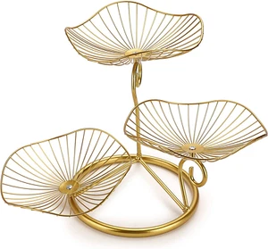 3-Tier Fruit Basket Stand Decorative Iron Fruit Bowl, Metal Wire Fruit Holder St - Picture 1 of 12
