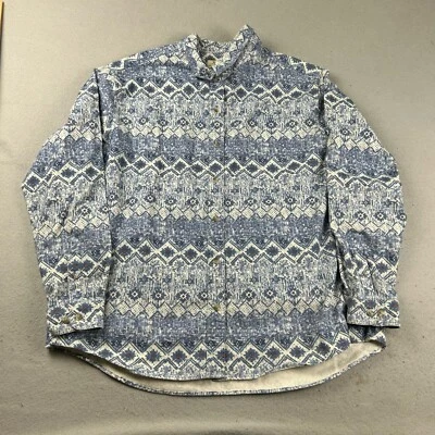 Cabelas Shirt Mens 2XL Regular Blue Aztec Flannel Button Up Long Sleeves - Image 1 of 4
