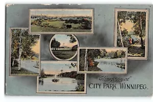 Cartolina Scorci di City Park Winnipeg Canada 1919 Bloom Bros Scenic Multivipe - Foto 1 di 2