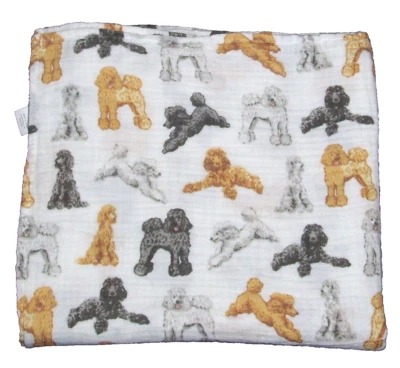 Manta de muselina de algodón para cachorro perro caniche Mud Pie 47x47 Foto 1 de 2