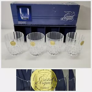 Set of 4 Vtg BRETAGNE CRYSTAL 24% DE PbO CRISTAL ERISTAL D'ARQUES Glasses France - Picture 1 of 14