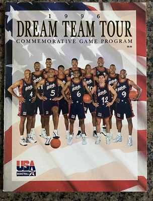 USA Basketball 1996 Dream Team Tour Commemorative Game Program With Poster GOLD — 第 1/4 张图片