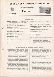Service Manual-Anleitung für Telefunken Partner 1957-1958 - Bild 1 von 1
