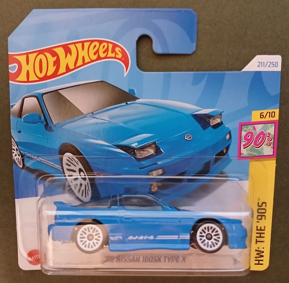 HOT WHEELS 2024 '96 NISSAN 180SX TYPE X, BLUE, SHORT CARD. - Image 1 of 1