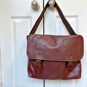 Tracolla uomo M&S Marks and Spencer pelle marrone scuro messenger - Foto 1 di 8