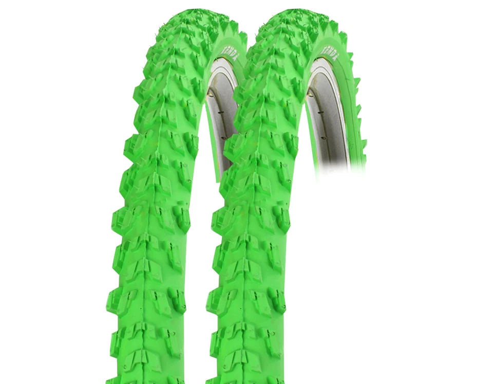 2 Stück Kenda 26 Zoll Reifen GRÜN 26x1.95 (50-559) MTB Decke Kenda K-829 SET 26" - Bild 1 von 1