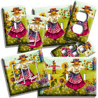 COUNTRY FARM SCARECROW GIRL US FLAG APRON LIGHT SWITCH OUTLET WALL PLATES DECOR