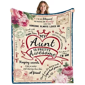 Aunt Blanket 60"x80" Birthday Christmas Gift for Aunt from Niece Nephew - Picture 1 of 6