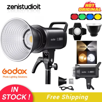 US Godox SL100D SL100Bi LED Video Light 100W Continuous Studio Light +BD-04 Set - Image 1 of 4