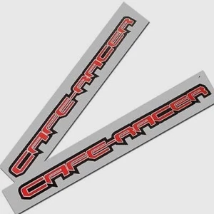 CAFE RACER Motorcycle graphics stickers decals x 2PCS red,grey & black - Picture 1 of 3