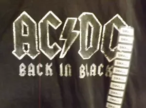 ACDC Black Men's Crewneck Short Sleeve Band Tee Size SMALL New With Tags - Picture 1 of 4