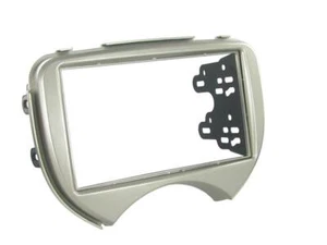 RADIO ESTÉREO FACIA FASCIA CT23RT08 PARA RENAULT SCALA DOBLE DIN 2011 PLATEADO - Imagen 1 de 1