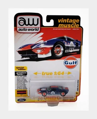 1:64 AUTOWORLD Ford Usa Gt40 #11 Racing 1966 Blue Orange AWSP182B - Immagine 1 di 2