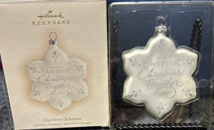 Hallmark Keepsake Glass Ornament Our First Christmas Together Snowflake 2007 Box - Picture 1 of 4