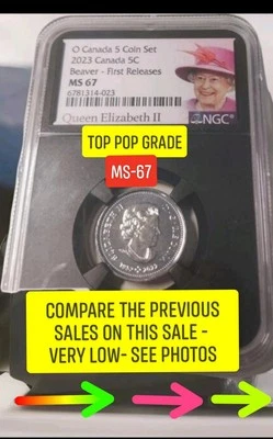 MS67 2023 5 cents canada coin NGC MS67 Top grade "Low Mintage"-read descriptions - Image 1 of 4