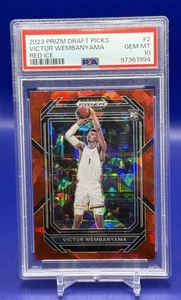 Tarjeta de baloncesto Panini Prizm Victor Wembanyama #2 Red Ice RC 2023 PSA 10 - Imagen 1 de 3