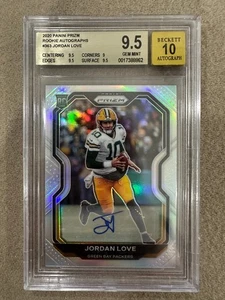 Jordan Love 2020 Panini Prizm Silver Rookie Card Auto BGS 9.5 Gem Mint - Picture 1 of 2
