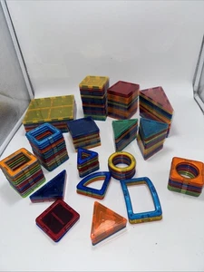 Lot Of 150 Mixed Picasso Shape Mags Play Mags Cossy Magnatile Magnetic Tiles FUN - Picture 1 of 14