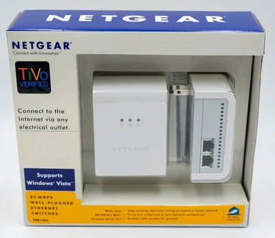 Netgear 85 Mbps Powerline Ethernet Switch EXB1004-100NAS - Image 1 of 4