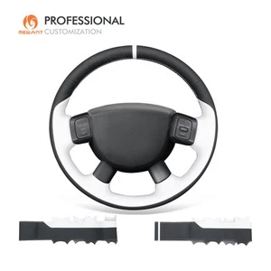 MEWANT Black White Artificial Leather Steering Wheel Cover for Dodge Ram 1500 - Imagen 1 de 9