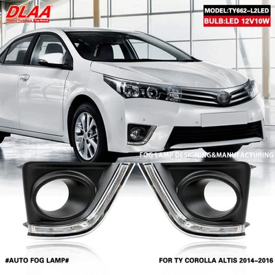 2Pcs Front Fog Lights Assembly w/ Clear Grills Bumper For Toyota COROLLA 2014-16 - Image 1 of 4