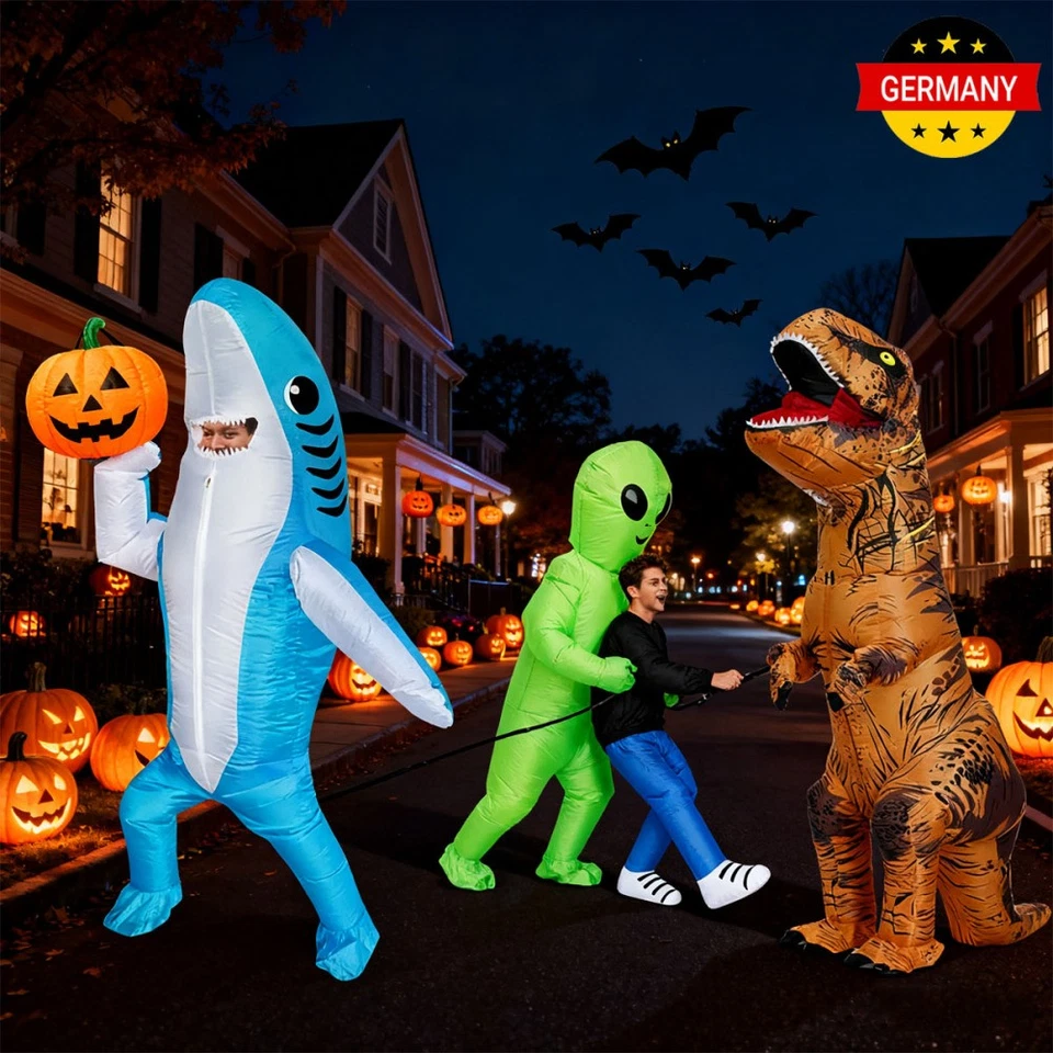 MARKENLOS Aufblasbares Alien Kostüm Halloween Dinosaurier Kostüme Erwachsene Kinder Kostüm