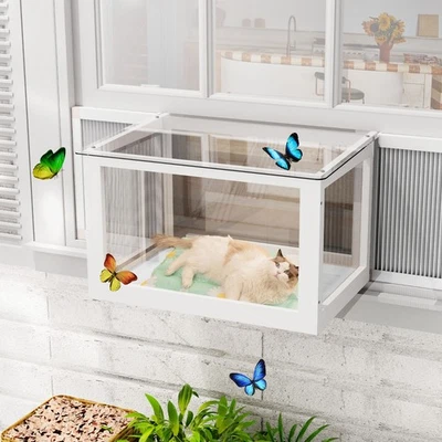 Cat Window Box, Catio Outdoor Cat Enclosure with Bug Proof Wire Mesh - Image 1 of 4