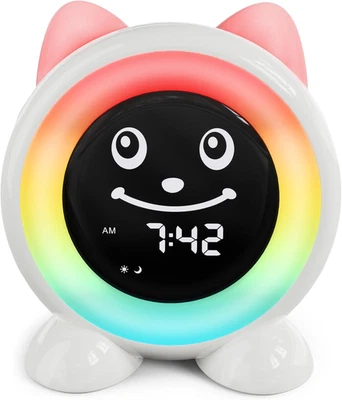 Sveglia per Bambini, Sveglia Digitale Con Luce Notturna in 11 Colori, Timer, Fun - Immagine 1 di 4