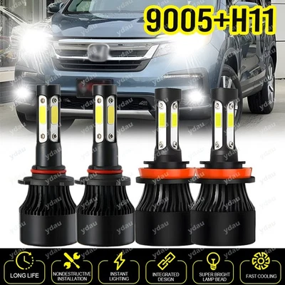4x 9005 H11 Kit de bombillas LED para Honda Accord sedán 4 puertas 2,4 L 2013-2018 Foto 1 de 4