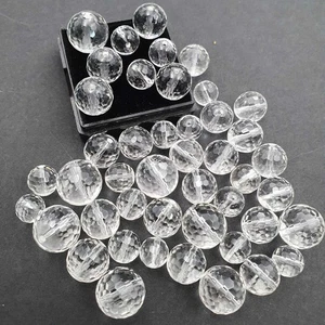 Natürlicher Kristall Quarz Rund Gebohrt Lose Edelstein Perlen 14 Stck. 10-14 mm 159 Karat - Bild 1 von 4