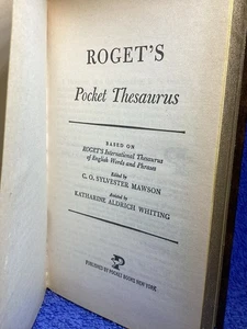 Vintage “Roget’s Pocket Thesaurus “ Unique Categorical Sentences Or Phrases - Picture 1 of 8