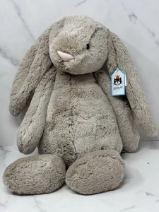 Jellycat großer Bashful Bunny beige 16 Zoll Plüschtier neu mit Etikett hellbraun/grau - Bild 1 von 7