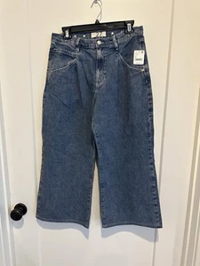 Jean Free People Denim Acampanado Recortado Mujer’s 27 Azul $148 Nuevo con Etiquetas - Imagen 1 de 7
